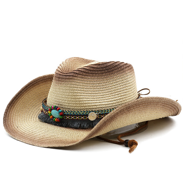Hatte Wingback Hat og Cowboy Hatte, Straw Women Hollow Western Co