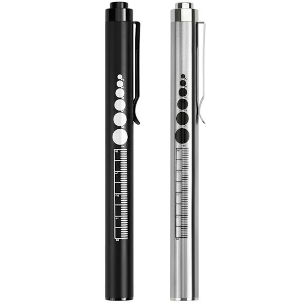 2 st återuppladdningsbara pennlampor med pupillometer LED-penna