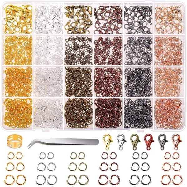 Jump Rings for Jewelry Making, 2340Pcs Open Jump Rings and Lobste