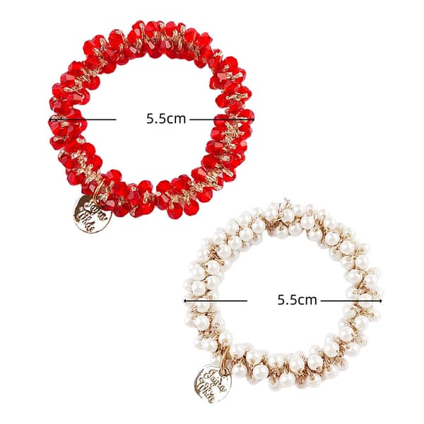 14 stk. hårbånd, hårbånd med elastiske perler, elastiske håraccessories, elastiske hårbånd til kvinder g