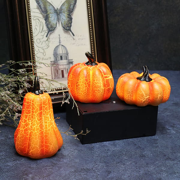 3 stk. Simulering Gresskar Jack-o-lantern Høstdekorasjoner Thanksgiving Høst Halloween-dekorasjoner
