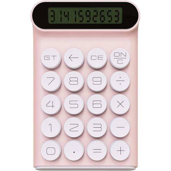 Mekanisk lommeregner, (Pink) Bærbar til daglig og grundlæggende
