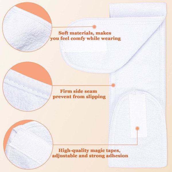 4 STK Justerbart sminkehodebånd Gjenbrukbart hårbånd med elastisk håndkle