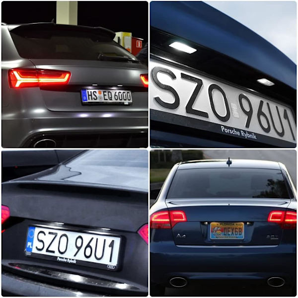 4 stk. LED-nummerpladelys til bil - Superlysende og fejlfri