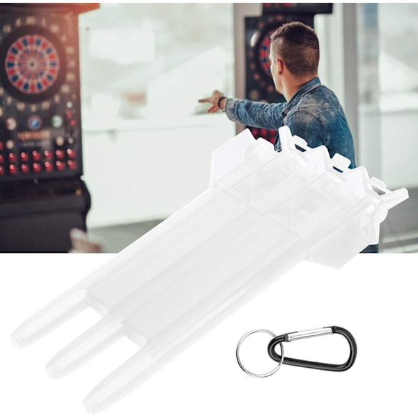 Hvit Dartboks, Bærbar Dartboks ABS+Aluminiumslegering 3 Hylses Oppbevaringsboks med Hengeløkke L