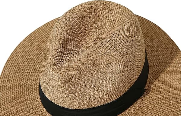 Dame bredskygget strå Panama sammenfoldelig hat Fedora strand solhat UPF50+