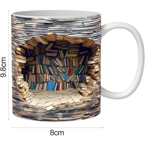 Bibliotek Bogreol Kops, Bogelskere Kaffe Kop, Seje Bogelske Gave til Læsere, Unik Keramik Kop C