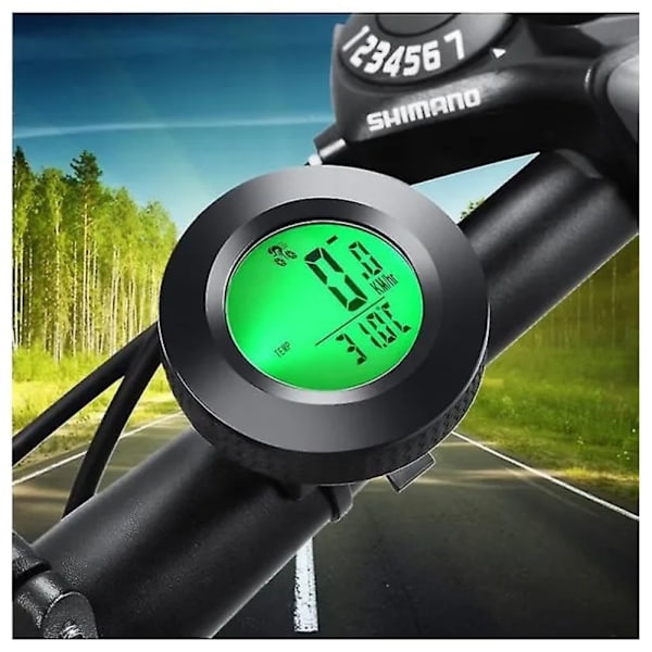 Vandtæt trådløs speedometer med 3-farvet baggrundsbelysning