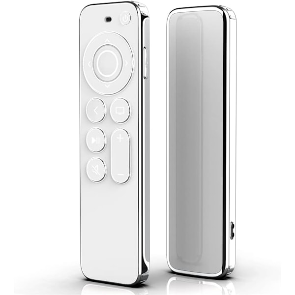 Apple TV Fjärrkontrollfodral (Vit) 4k 2021 Mjuk TPU Skyddande Fodral, Repskyddande TV-Fjärrkontrollfodral, Fallskydd C