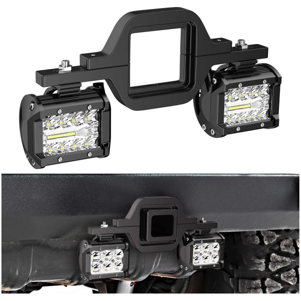 2 PCS 4 Inch 60W Led Pods with 2.5 Inch Tow Hitch Mounting Bracke