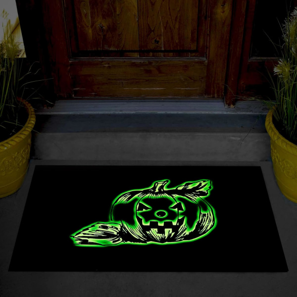 40x60cm Halloween Doormat Luminous Pumpkin Door Mat Entrance Welc