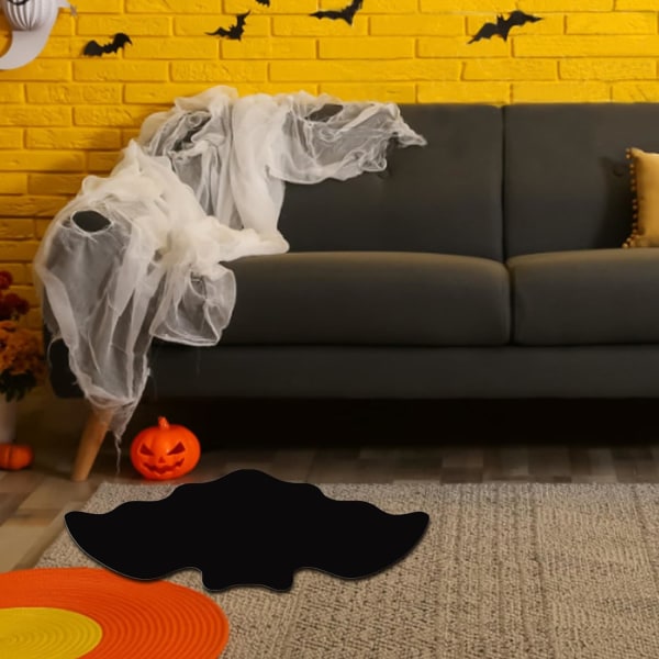 Halloween badmatta 19,69x31,50 tum halkfri fladdermusmatta Halloween superabsorberande gotisk badrumsmatta fladdermus