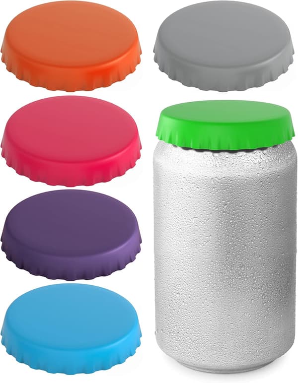 6 st,Assorterade) Silikon Soda Can Lids – Can Covers – Can Caps –