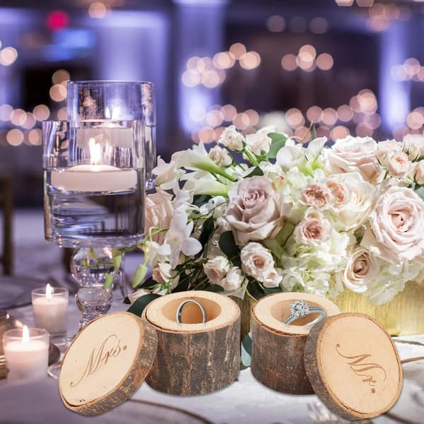 Mr & Mrs Ring Box - Bryllupsringboks i tre - 2 stk