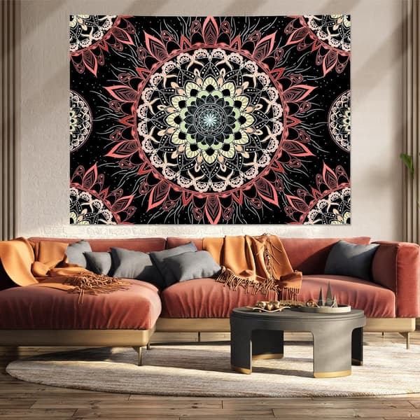 210 x 150 cm Mandala Väggbonad, Mandala Tyg Väggbonad,