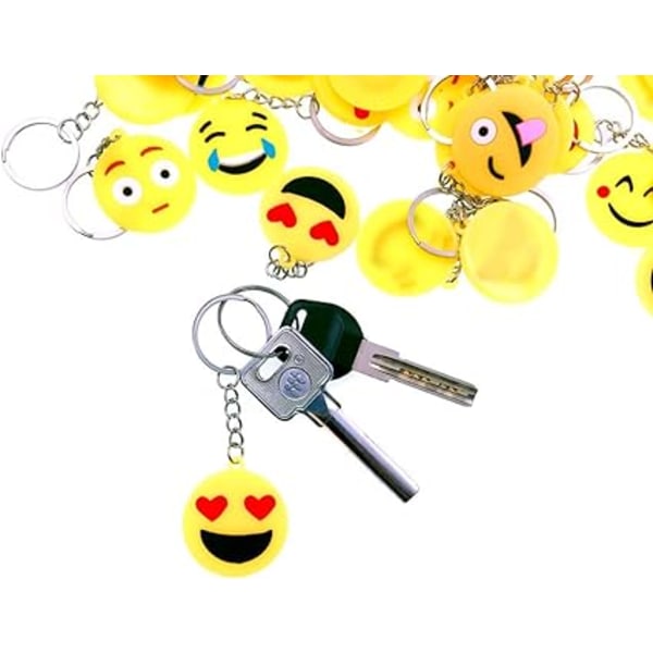 Tilfeldig stil, 45 x Emoji Emoticon Nøkkelringer Nøkkelringer for barn Bi