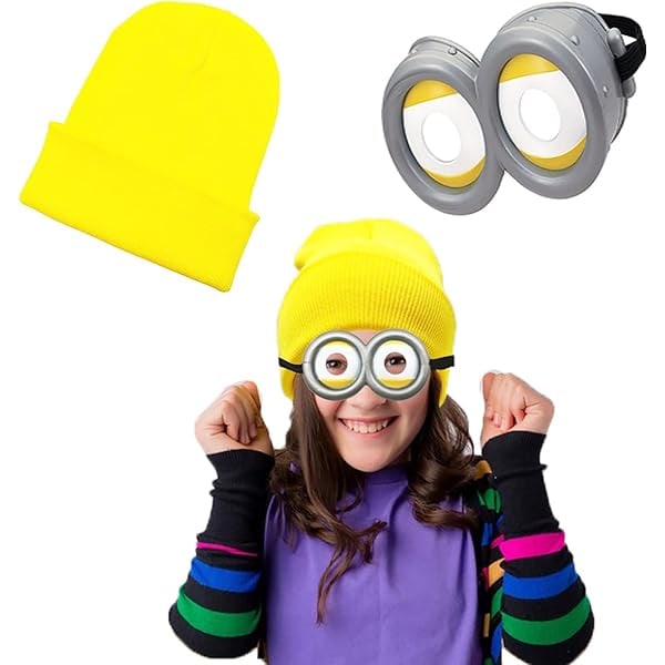 Gule Minions-briller, maskeutstyr, Halloween-kostymeutstyr