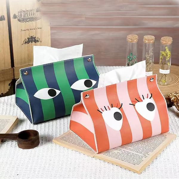2 sæt tissues kube boks, tissue boks holder, dekorative ansigtsnapk