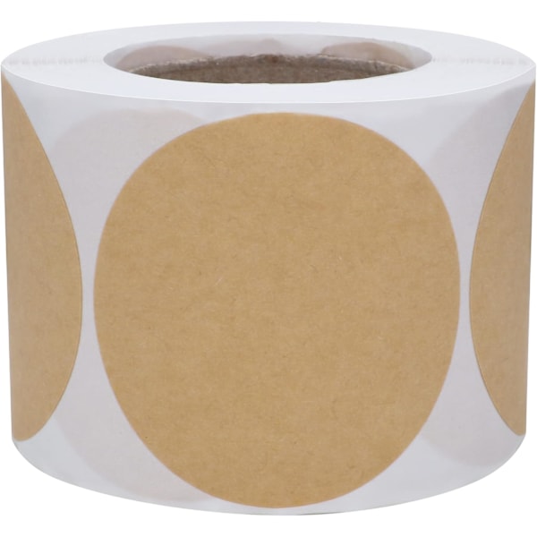 5 cm pyöreä ruskea voimapaperitarra pakkaustiivisteet askartelut hääjuhlapalveluslappu tarrat 300 yhteensä per rulla (5 cm)