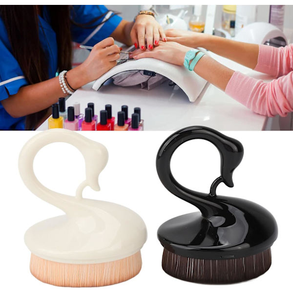 2-pack Nageldammbortar för Hemma & Salong - Mjuka Borst, Bärbar, Nagelpuderrengöring A