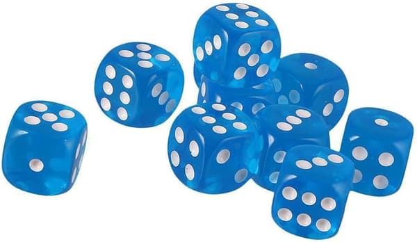10 16mm D6 Polyhedriske Akryl Terninger (Himmelblå) til DND Terninger RPG MTG Bordspil