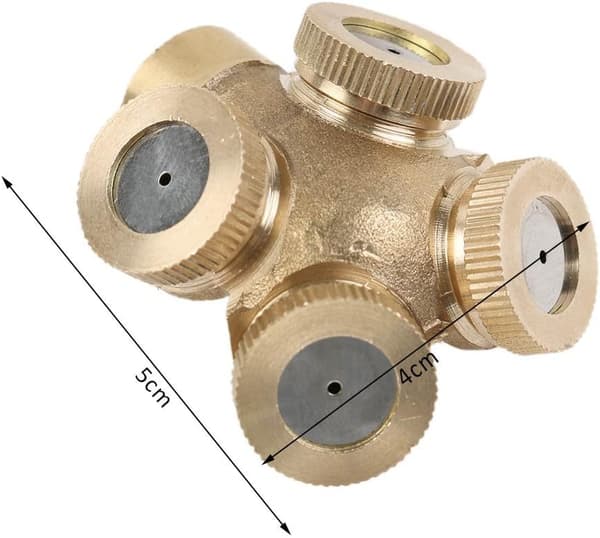 2-pack 4-håls mässingsmunstycke, dimmunstycke trädgårdssprinkler