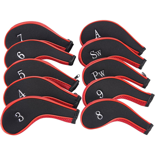 10pcs/Set Neoprene Zipper Golf Club Iron Head Covers Iron Covers