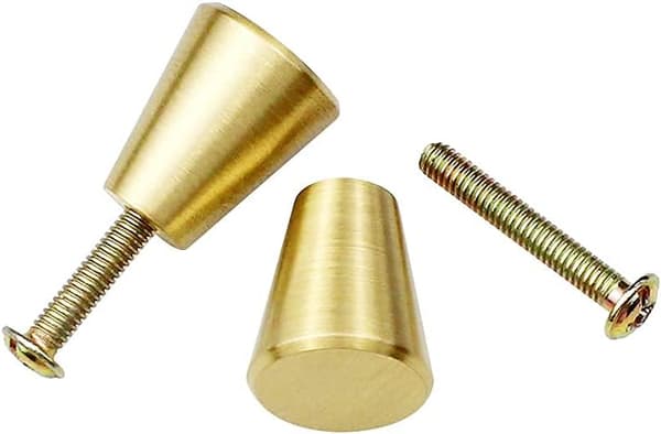 4 stk. massive messing skap knott børstet messing møbel knotter R