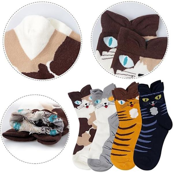 Bomullstermiska strumpor Strumpor Vuxen Unisex Strumpor (4 katter), Multicolo