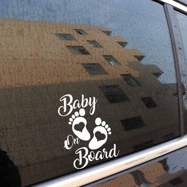 Advarsel Bilmærkat, Baby Bilrude Vinyl Mærkat 12.2*17.