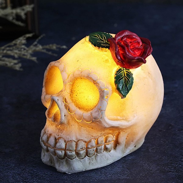 Halloween LED-valokallo ruusukukka kauhu pukeutuminen rekvisiitta luova työpöydän koriste baari
