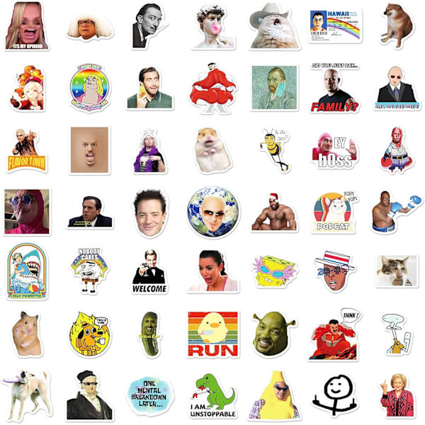 Emoji-tarrat 100 kpl, Kannettavan Tarrat Pommi Vinyl Tarrat Paketti
