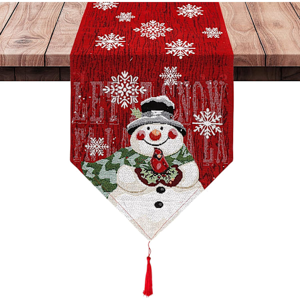 Christmas Table Runner Snowflake Snowman Table Runner for Christmas Holiday Kitchen Dining Table Dec