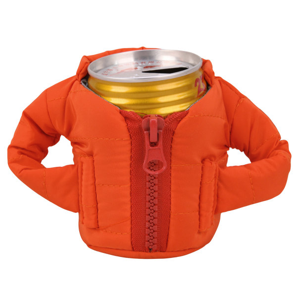 The Puffy Beverage Vest, Insulated Can Cooler,Orange