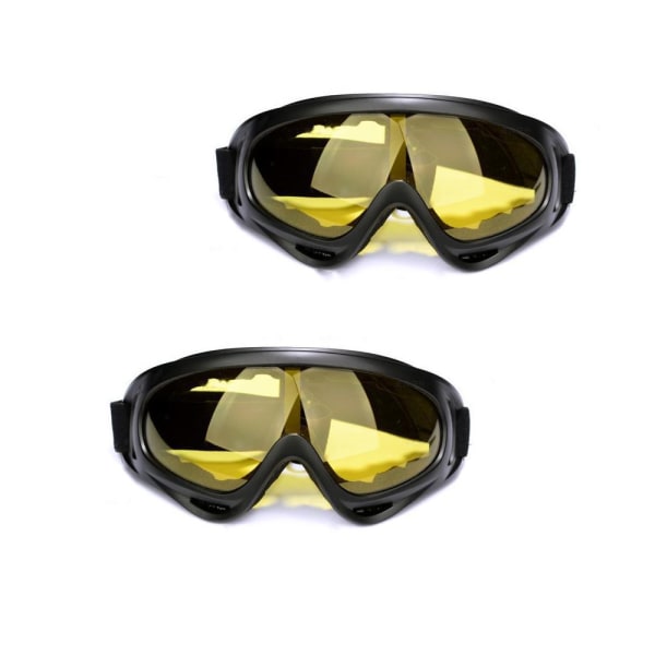 (Gul 2PCS) Anti-UV Ski Snowboard Goggles för Motocross Compat