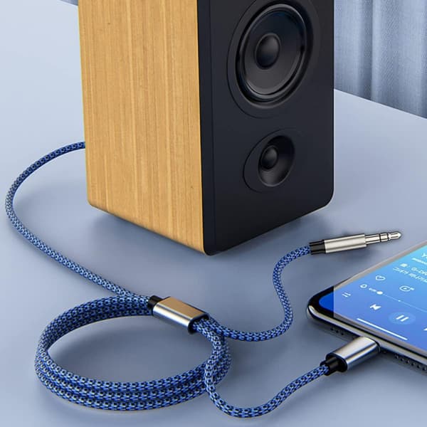 Flätat nylon USB C & 3,5 mm jack till 3,5 mm jack ljudadapter Aux-kabel