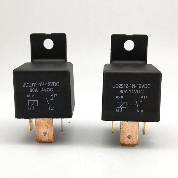 2 kpl auton rele 4-napainen 12v 80amp spst malli nro: JD2912-1H-12V