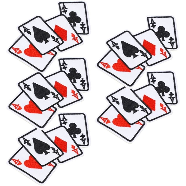 Tygklistermärken med 5 delar, Poker Ace-kläder på lappspel