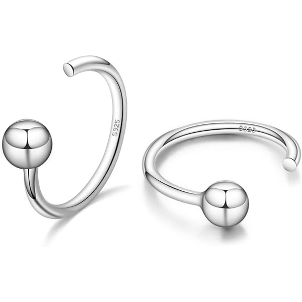 Halva Hoops Örhängen 925 Sterling Silver Små Huggie Hoop Örhängen