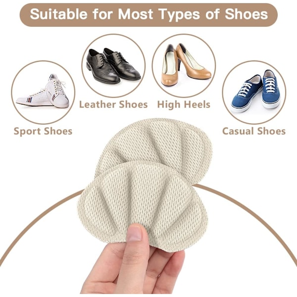 (Beige) 2 par Sneaker Heel Pads, Mjuka och bekväma med klibbig baksida -