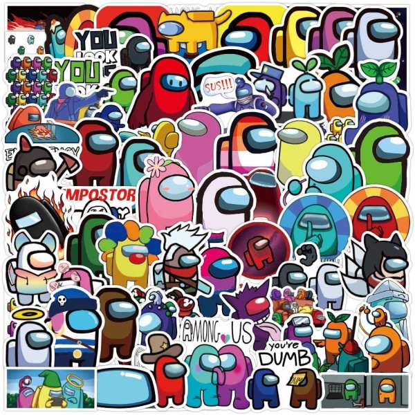 Among and Us 100 Pack Laptop Stickers Bomb Vinyl Stickers for Car
