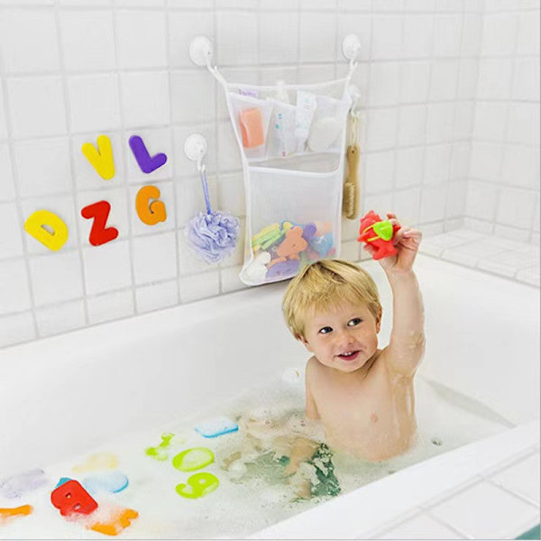 Baby Badelegetøjs Organizer, Legetøjs Opbevaringspose til Badeværelse og Badekar, Mesh Opbevaringsnet til Brusetilbehør C