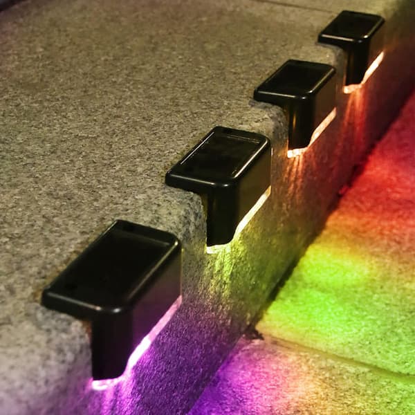 Solcellelamper for trapper, 12-pakning Solcellelys for dekk, Solcellelys for gjerde, LED Solcellelys for stier og trapper, for