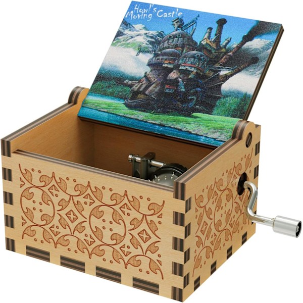 Khaki scene Howl's Moving Castle musikbox tecknad tema karusell handvevad m