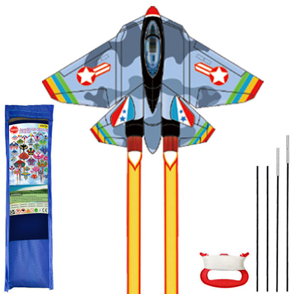 Lentoniite lapsille 8-12 vuotiaille, suuri lentoniite pojille ja aikuisille, helppo lentää ja koota, rannalentoniite 100 metriä narua Fighter plane