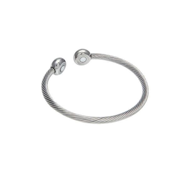 Magnetisk Terapi Armbånd Manschet - Twisted Cable Rustfrit Stål Ba H
