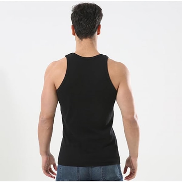 3 stk. Sommer Herre Bomuld Komfort Sort Undershirt (L Størrelse) Herre Ærmeløs Top Casual Shi