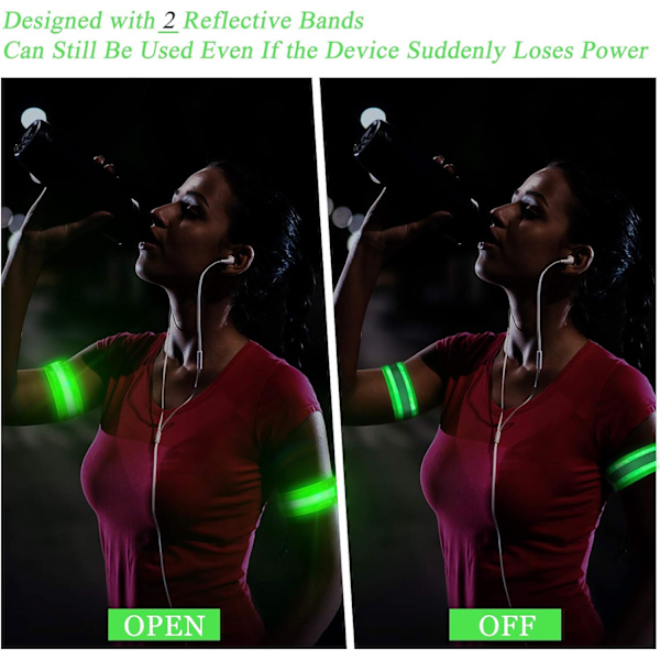 4 stk. Reflekterende LED-armbånd USB genopladeligt armbånd Armbånd Sa