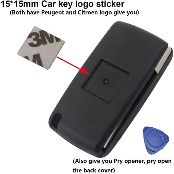 2-knappars VA2 BLADE -CE0523 Fjärrnyckelskal för 207 307 308 407 60