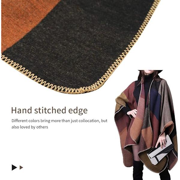 Dam Poncho Cape Stylish Cloak Scarf Sjal Oversize Sjal Wrap för Kvinnor